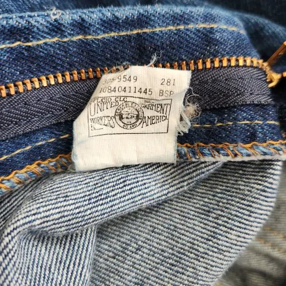Vintage 90s Lee High Waist Straight Leg Jeans Dark Wash Denim USA Made 2 - Picture 11 of 14